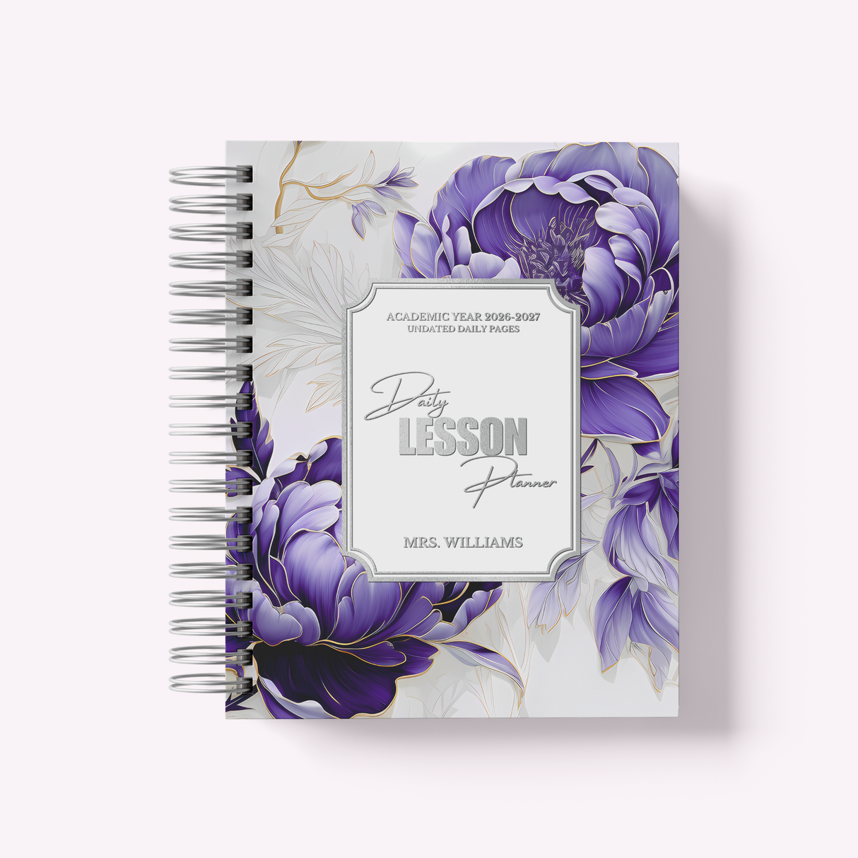 Teacher Daily Lesson Planner 2026-2027, High School Lesson Plan Companion Custom Spiral Hardcover Academin Year Back to School Teacher Gift
