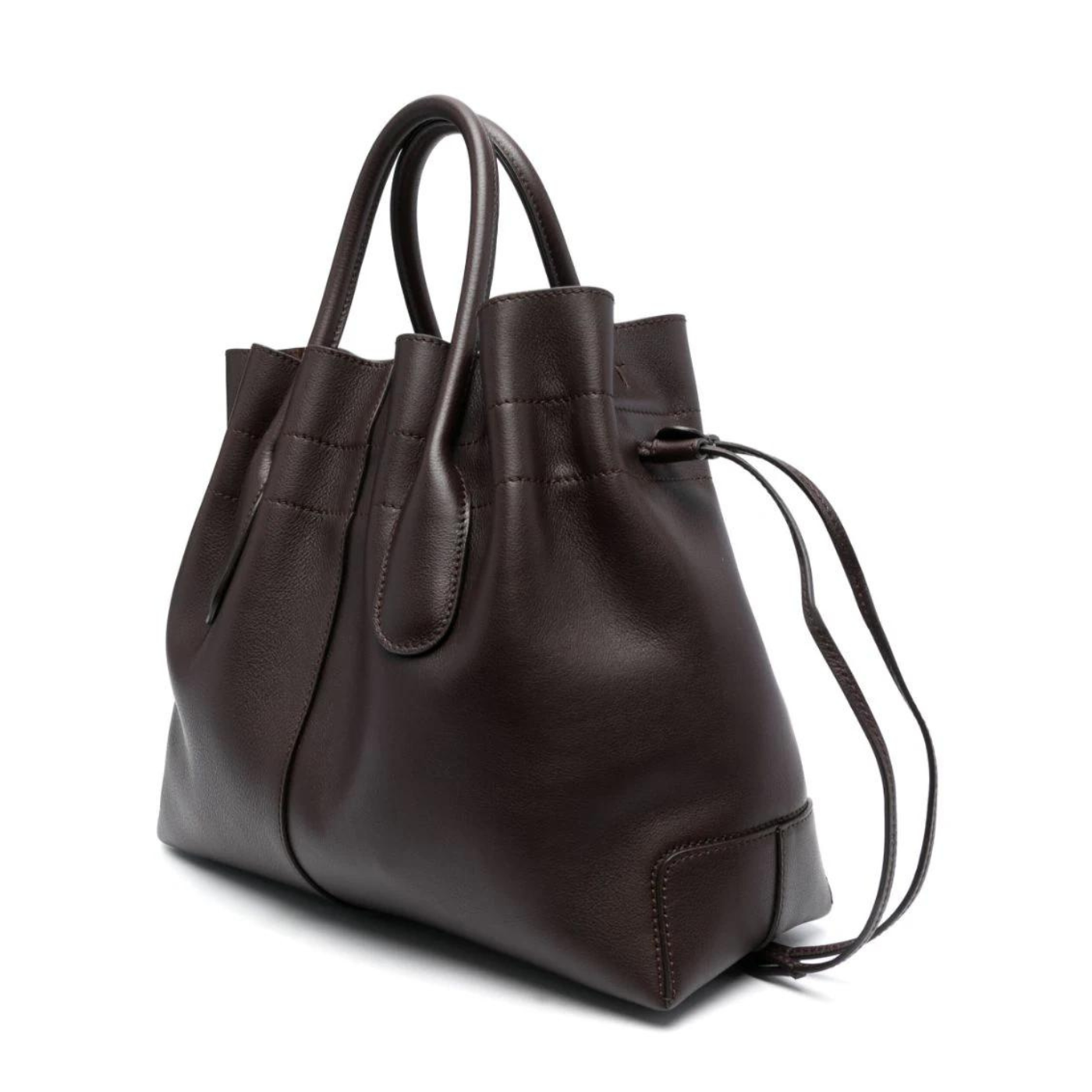 Di Bag in Leather Small with Drawstring in Dark Brown Handbags TOD'S - LOLAMIR