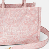 Barocco Athena Small Tote Bag in Pink Handbags VERSACE - LOLAMIR