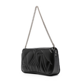 The Seal Shoulder Bag in Black/Silver