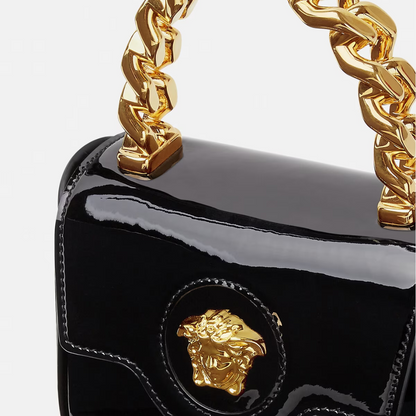 La Medusa Patent Mini Bag in Black Handbags VERSACE - LOLAMIR
