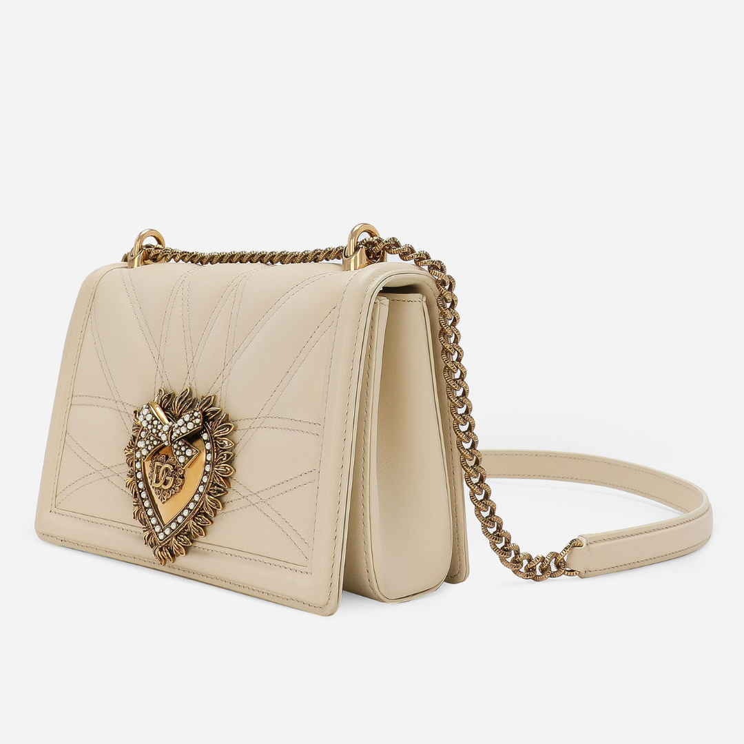 Devotion Medium Shoulder Bag in Cream Handbags DOLCE & GABBANA - LOLAMIR