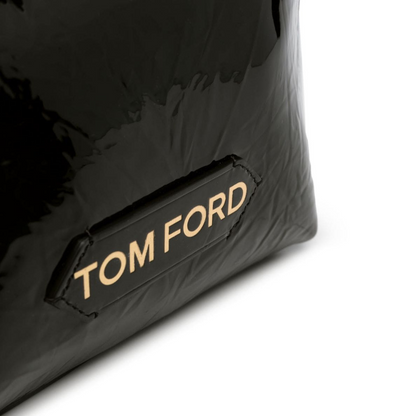 TF Crinkled Patent Leather Small Pouch in Black Handbags TOM FORD - LOLAMIR
