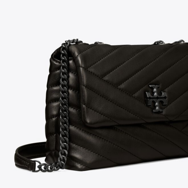 Kira Small Chevron Bag in Black/Black