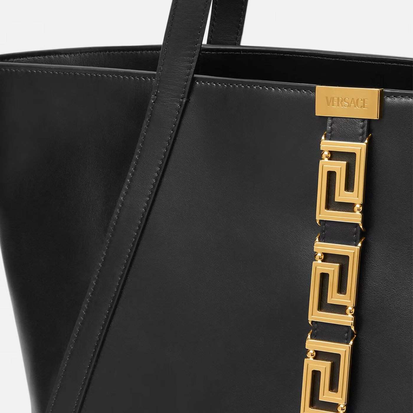Greca Goddess Large Tote Bag in Black Handbags VERSACE - LOLAMIR