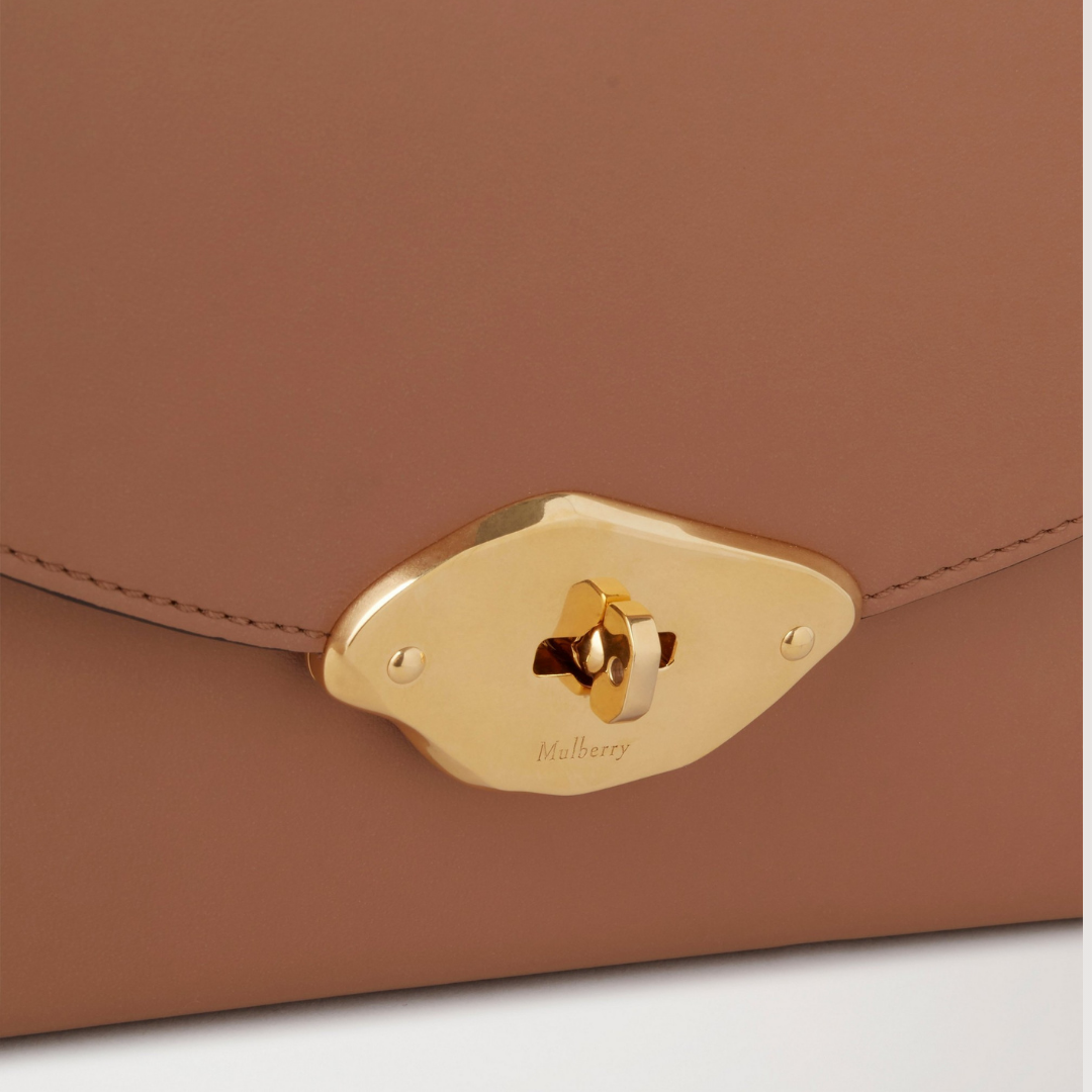 Lana Medium Top Handle High Gloss Leather in Sable Handbags MULBERRY - LOLAMIR
