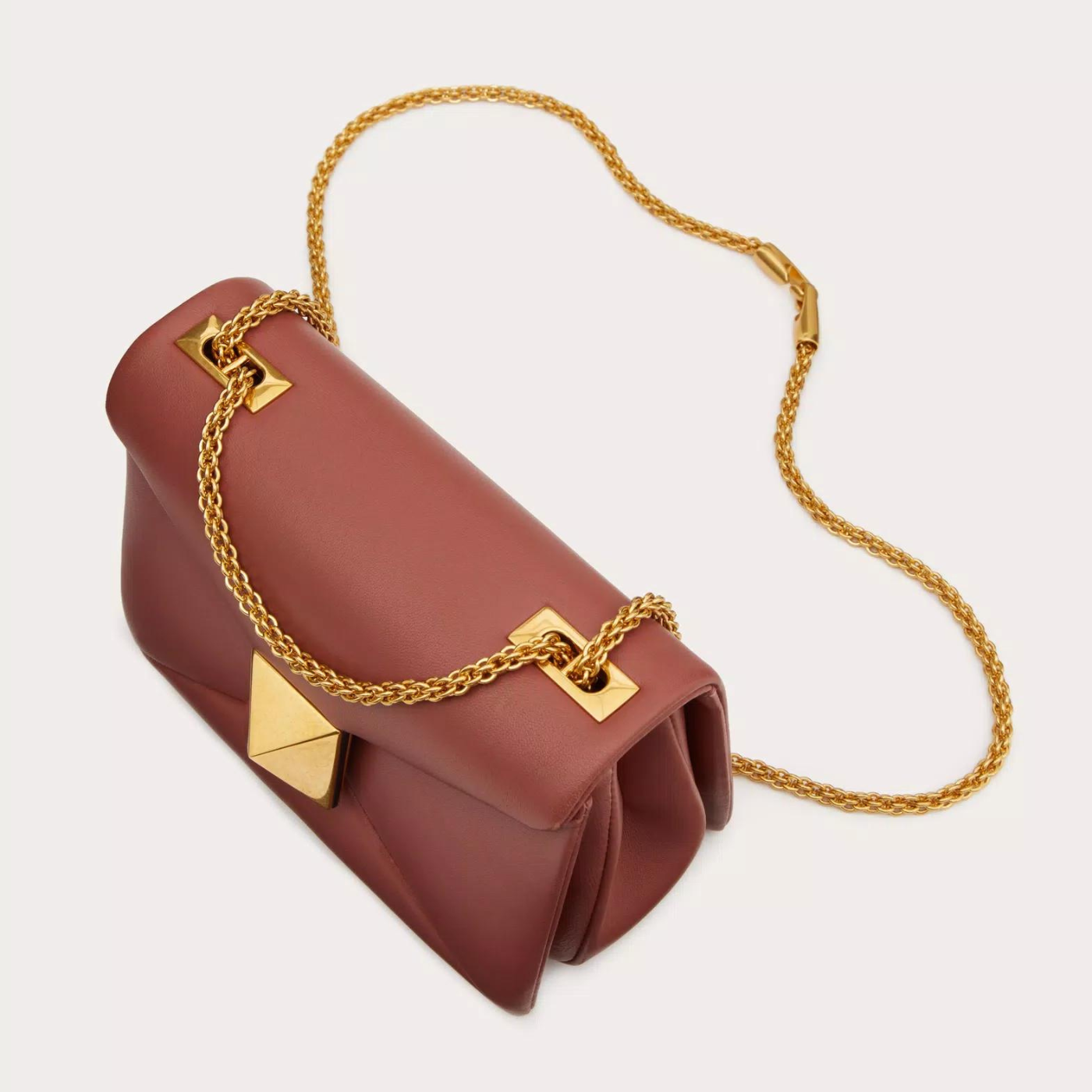 One Stud Nappa Bag With Chain In Gingerbread Handbags VALENTINO - LOLAMIR