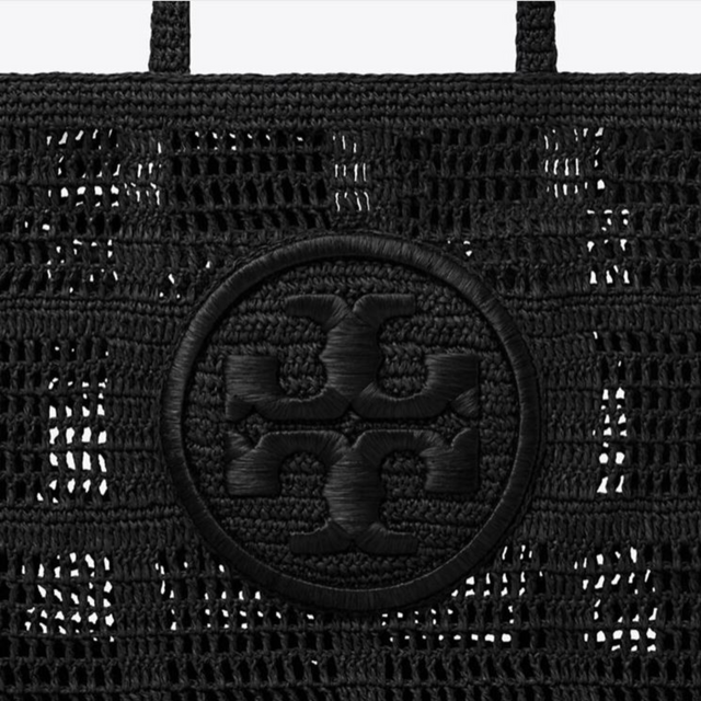 Ella Crochet Large Tote in Black