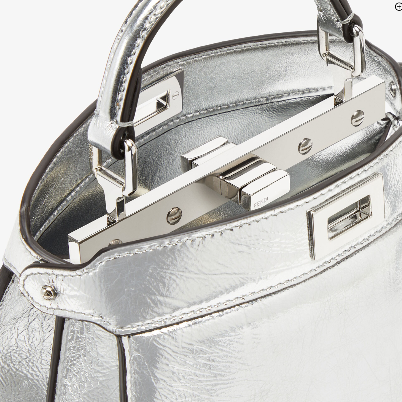 Peekaboo ISeeU Small Bag in Silver Handbags FENDI - LOLAMIR