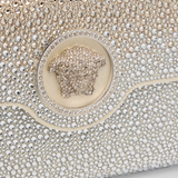 La Medusa Crystal Envelope Clutch bag in Gold/Silver