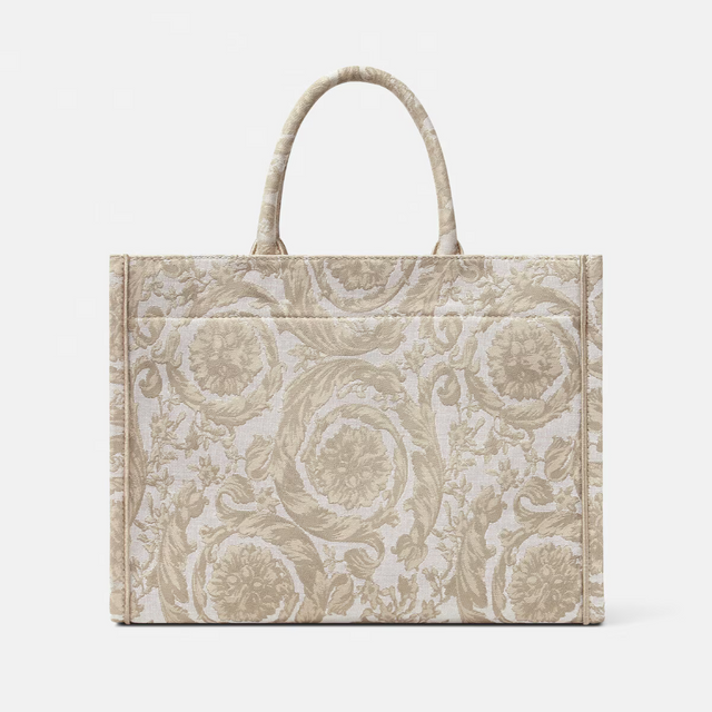 Barocco Athena Medium Tote Bag in Beige