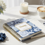 Dark Marigolds | Weekly Spiral Planner | Custom Start Month | Blue