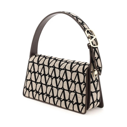 'Le Grand Deuxième' Toile Iconographe Shoulder Bag in Brown Handbags VALENTINO - LOLAMIR