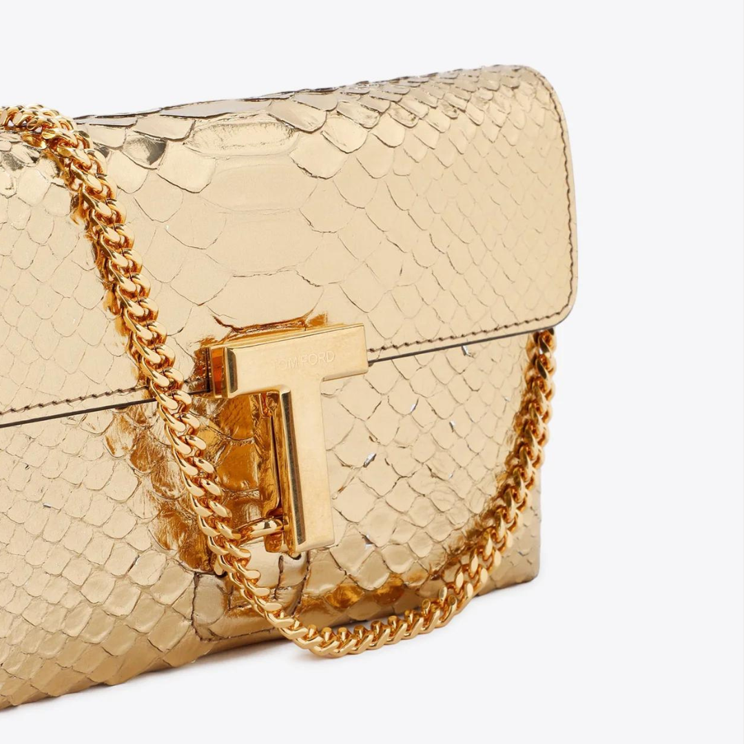 Monarch Python Mini Bag in Gold Handbags TOM FORD - LOLAMIR
