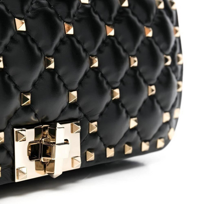 Rockstud Spike Shoulder Bag In Black Handbags VALENTINO - LOLAMIR