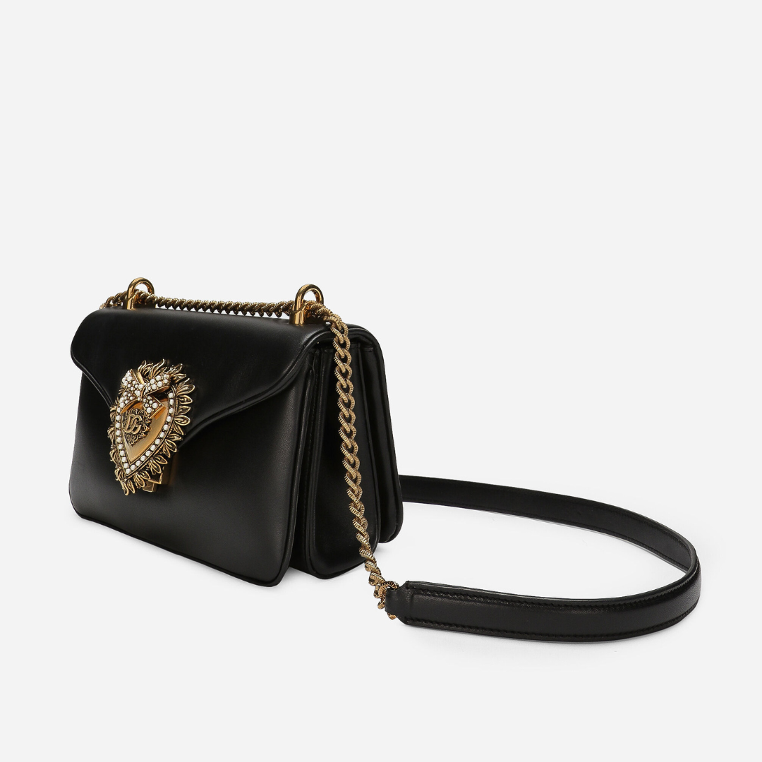 Devotion Smooth Shoulder Bag in Black Handbags DOLCE & GABBANA - LOLAMIR