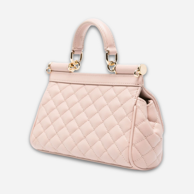 Sicily Quilted Small Handbag in Pink