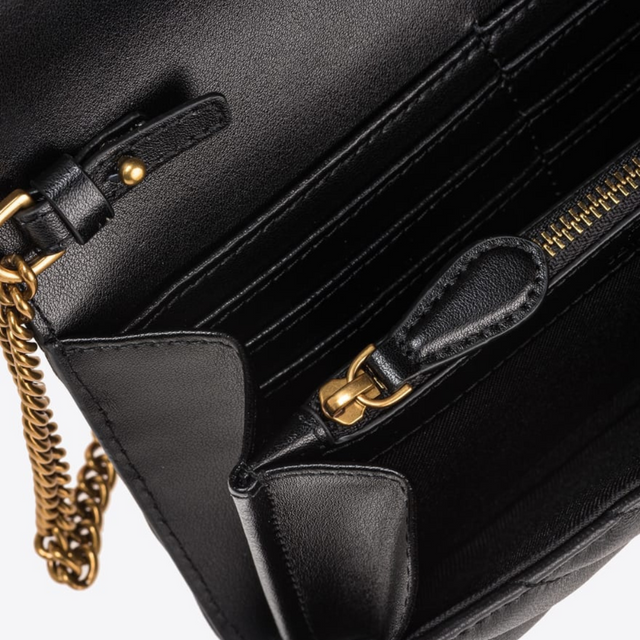 Love Bag One Wallet Chevron In Black Handbags PINKO - LOLAMIR