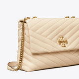 Kira Chevron Bag in Cream