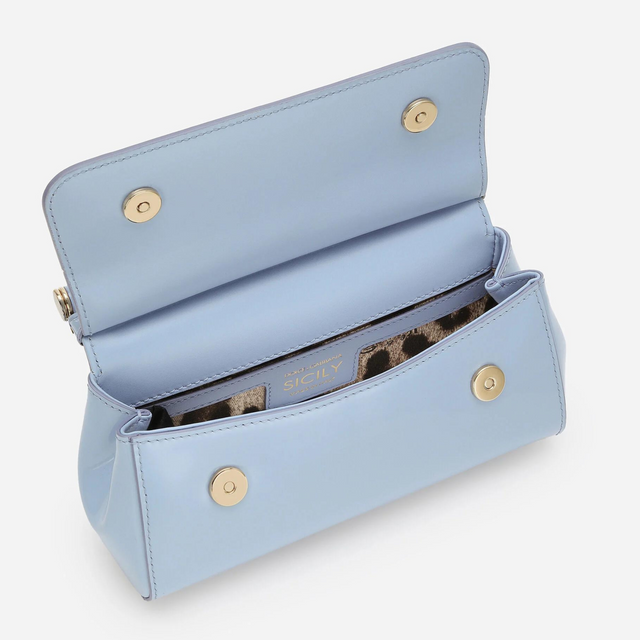 Sicily Small Handbag in Glossy Light Blue