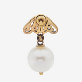 Seal Logo Pearl Earrings in Gold