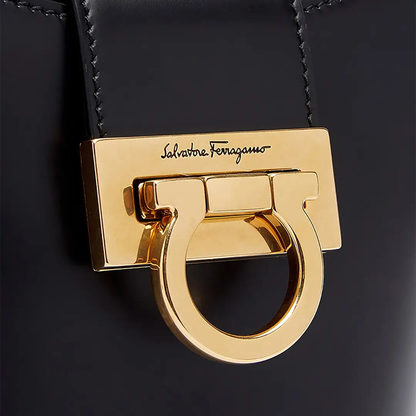 Trifolio Bucket Shoulder Bag in Black Handbags FERRAGAMO - LOLAMIR