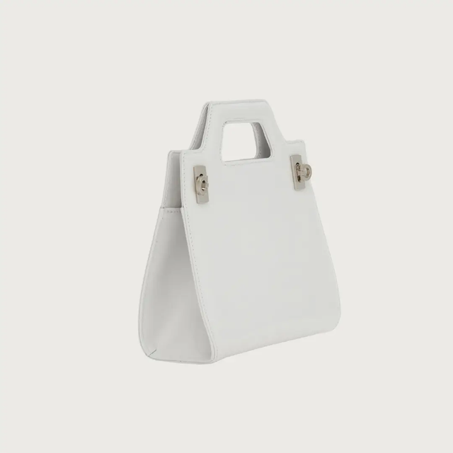 Wanda Mini Bag in Optic White Handbags FERRAGAMO - LOLAMIR