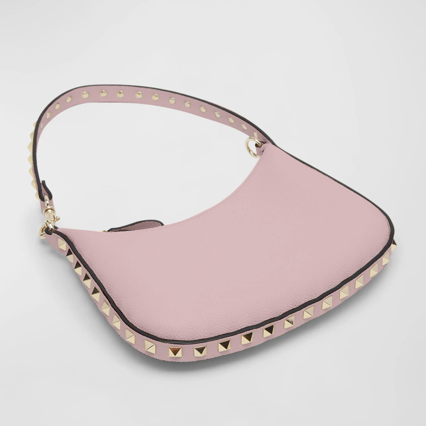 Rockstud Mini Hobo Bag In Pink Handbags VALENTINO - LOLAMIR