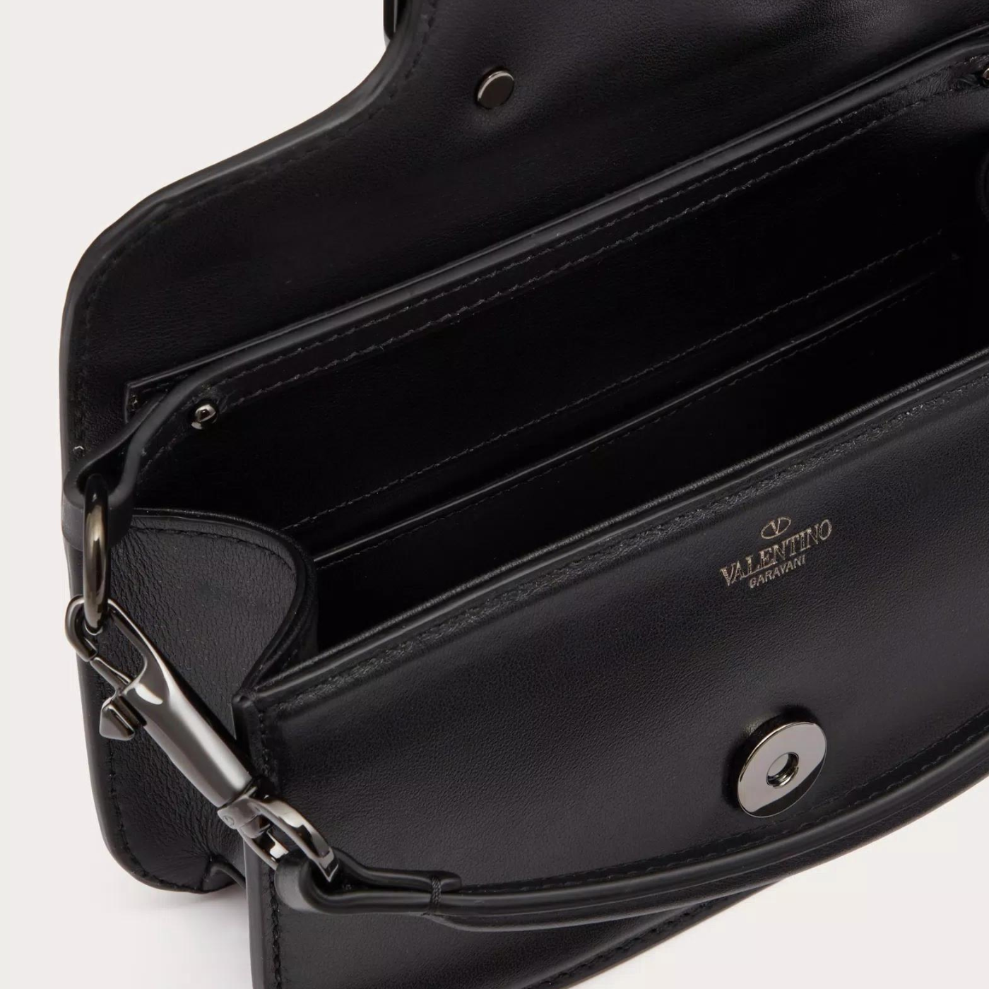 Locò Small Tone-on-Tone Shoulder Bag in Black Handbags VALENTINO - LOLAMIR