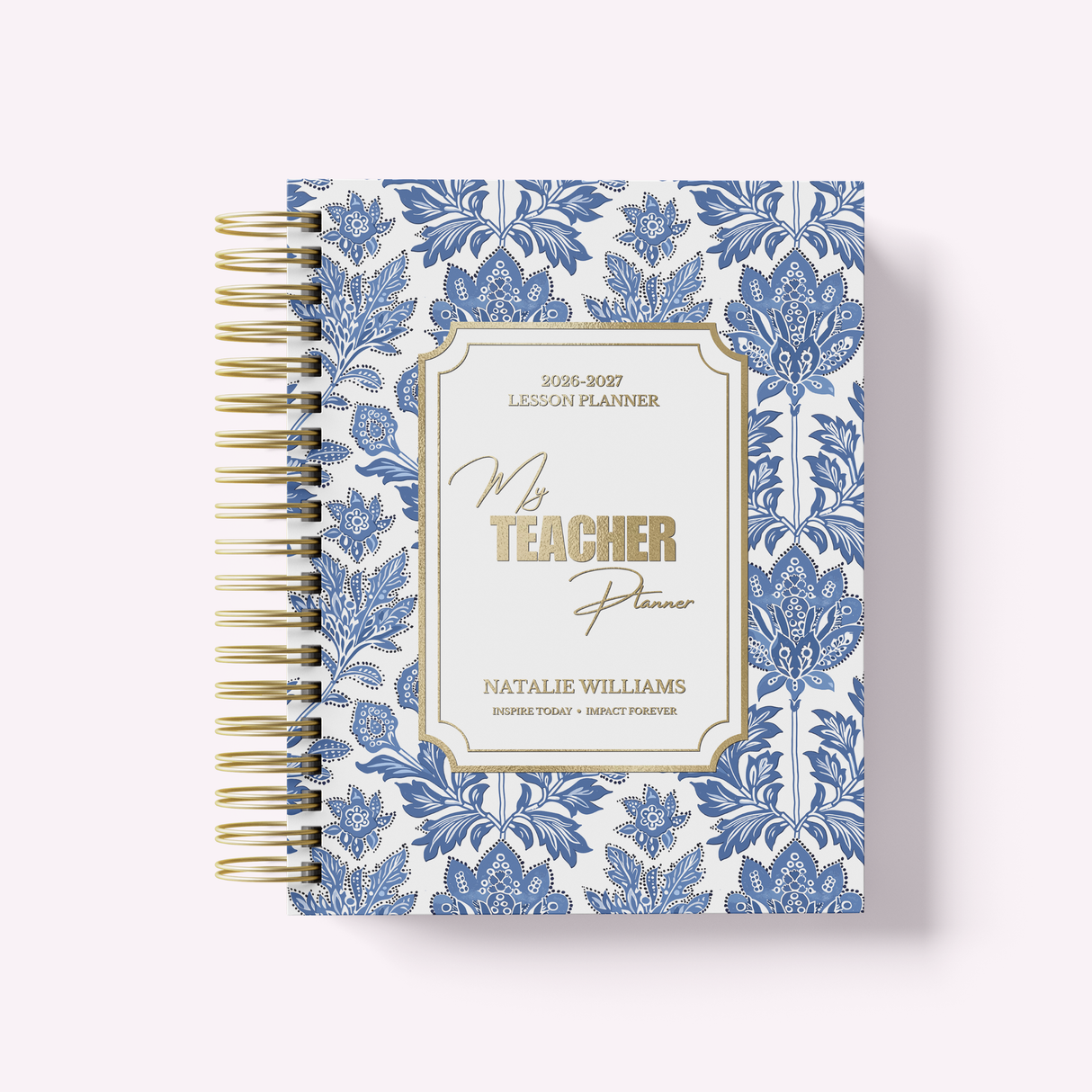 Teacher Planner 2026-2027 - Weekly & Monthly Academic Lesson Planner - Personalized - Paisley Garden
