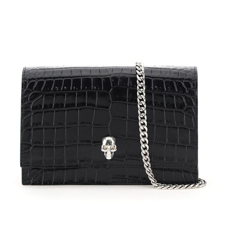 Small Skull Bag in Black/Silver Handbags ALEXANDER MCQUEEN - LOLAMIR