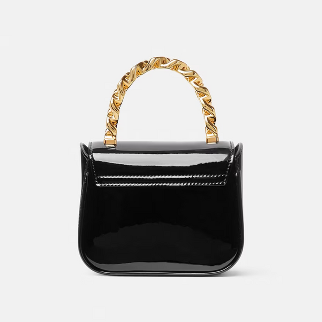 La Medusa Patent Mini Bag in Black Handbags VERSACE - LOLAMIR