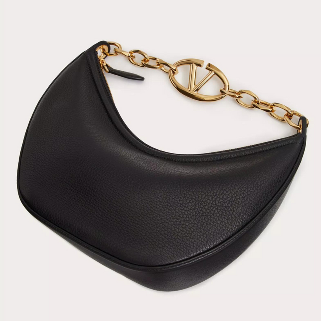 VLogo Moon Small Hobo Bag In Black Handbags VALENTINO - LOLAMIR