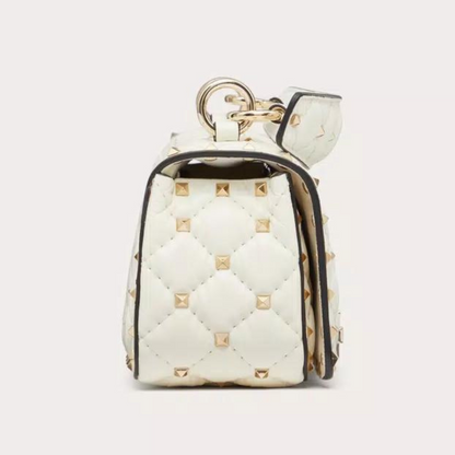 Rockstud Spike Shoulder Bag In Ivory Handbags VALENTINO - LOLAMIR