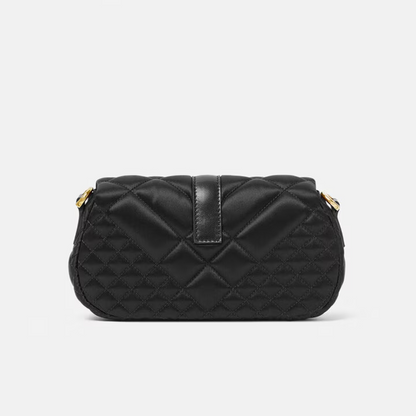 Greca Goddess Quilted Satin Mini Bag in Black Handbags VERSACE - LOLAMIR