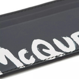 McQueen Graffiti Card Holder in Black/White