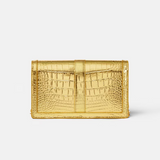 Croc-effect Greca Goddess Mini Bag in Gold Handbags VERSACE - LOLAMIR