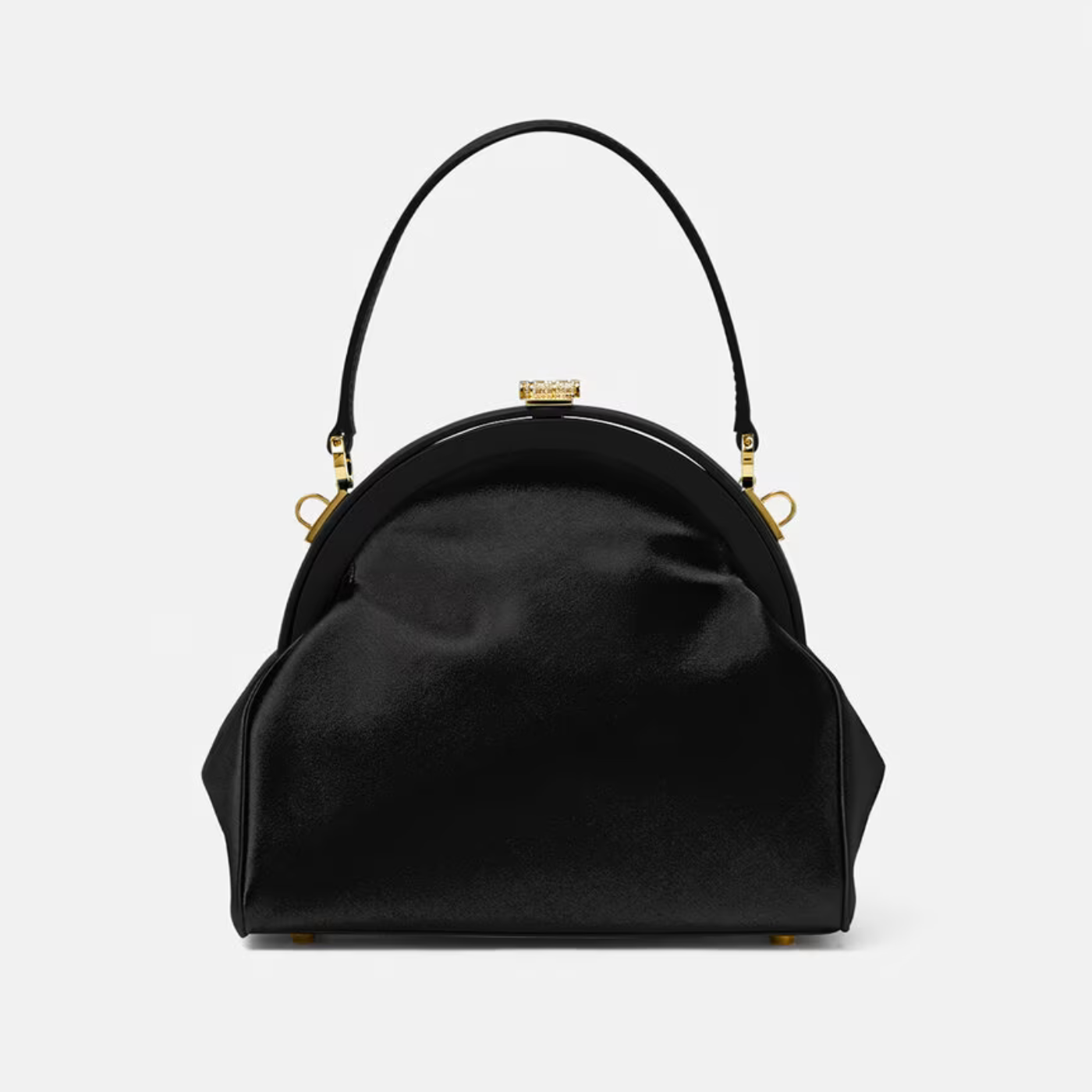 Crystal Medusa '95 Satin Handbag in Black Handbags VERSACE - LOLAMIR