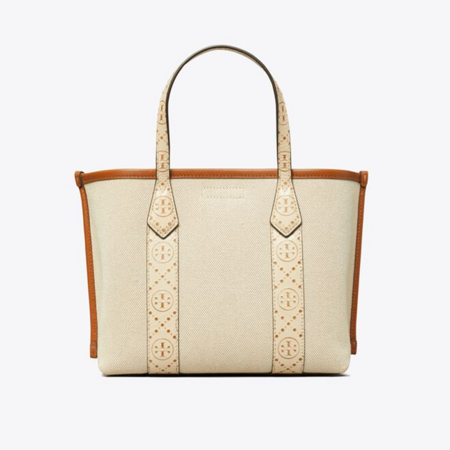 Perry Small Canvas Tote Bag in Cream