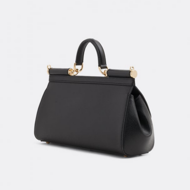 Sicily Elongated Medium Handbag in Black