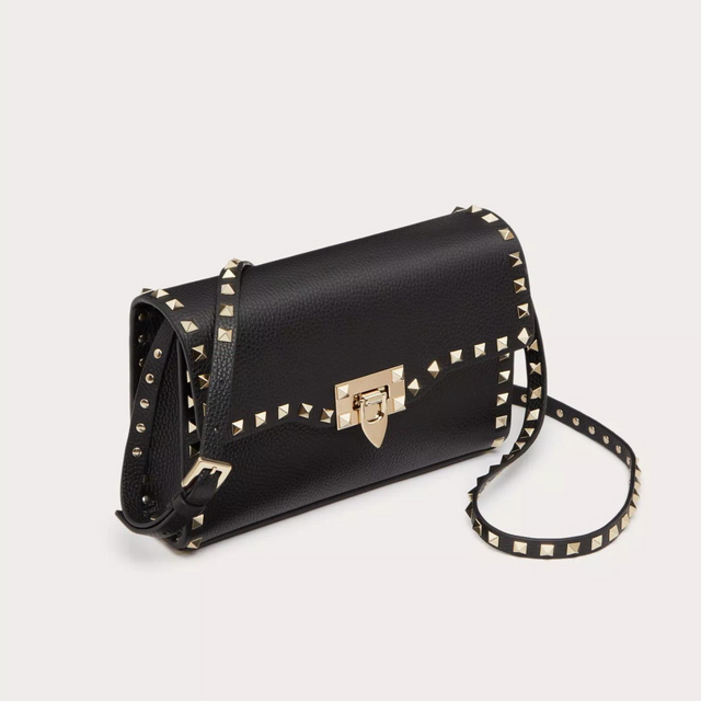 Rockstud Small Crossbody Bag in Black Handbags VALENTINO - LOLAMIR