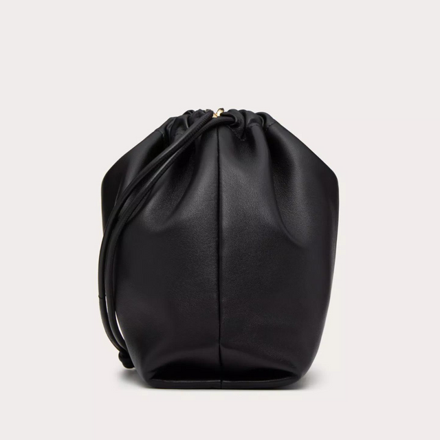 VLogo Pouf Bucket Bag in Black