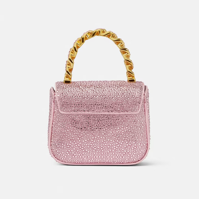 Crystal La Medusa Mini Bag in Pink Handbags VERSACE - LOLAMIR