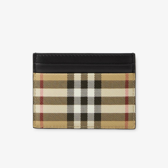 Burberry Check Card Holder in Black