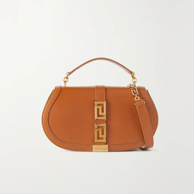 Greca Goddess Top Handle Bag in Brown Handbags VERSACE - LOLAMIR