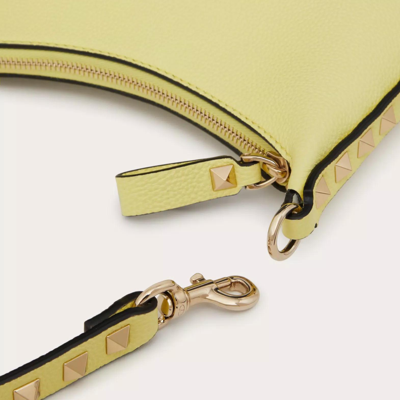 Rockstud Mini Hobo Bag In Light Yellow Handbags VALENTINO - LOLAMIR