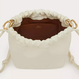 VLogo Pouf Bucket Bag in Ivory