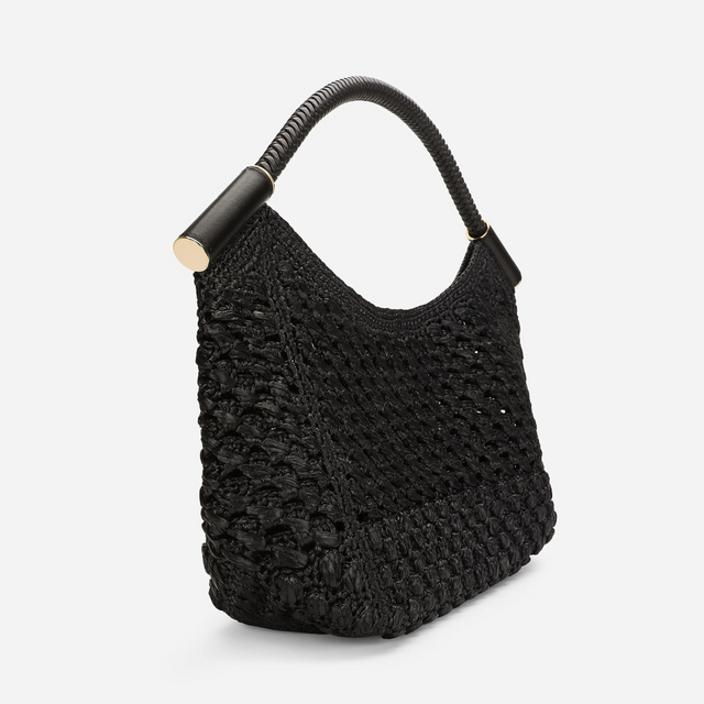 Sicily Crochet Handbag in Black