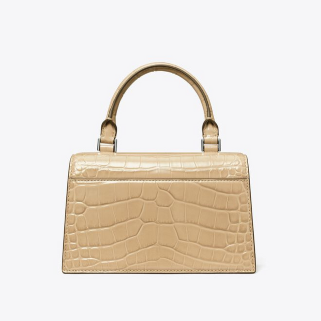 Bon Bon Croc-Embossed Mini Bag in Taupe