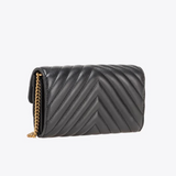 Love Bag One Wallet Chevron In Black Handbags PINKO - LOLAMIR